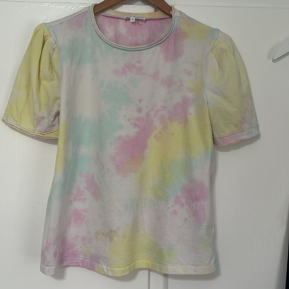 Tie Dye T Shirt with Poofy Sleeves